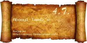 Abonyi Tamás névjegykártya