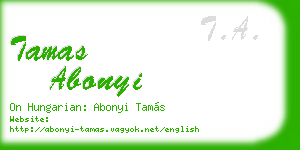 tamas abonyi business card
